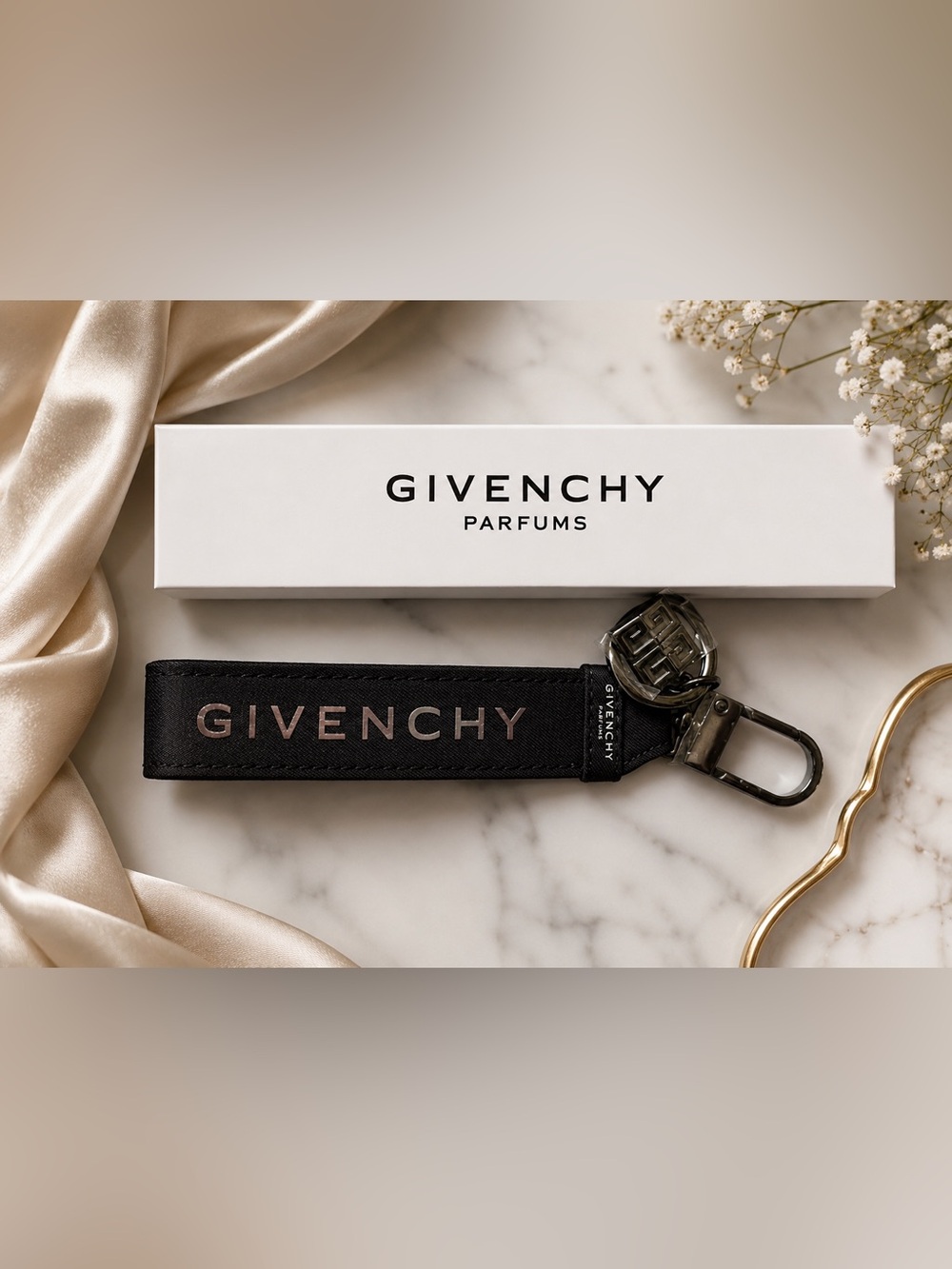 Black Logo Keychain Strap - Givenchy